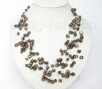 FREE shipping>>>>Genuine 21strands 7mm 18" baroque coffee freshwater pearls necklace j7306 new
FREE shipping>>>>Genuine 21strands 7mm 18" baroque coffee freshwater pearls necklace j7306 new