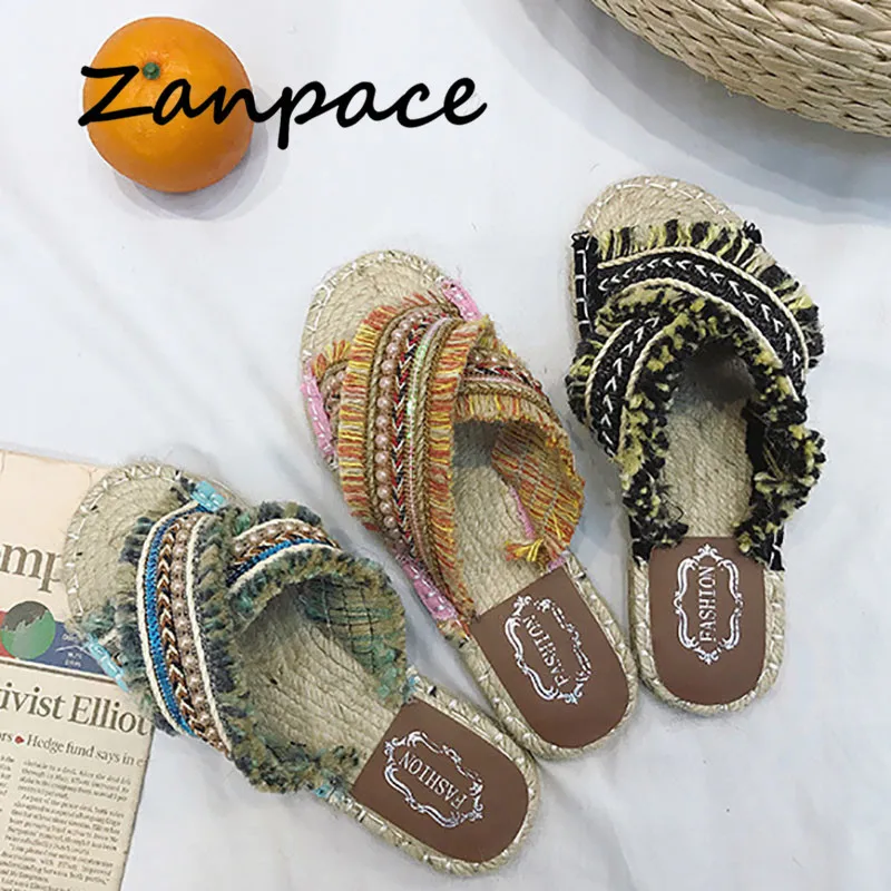 2019 Bohemian Women Linen Slippers Striped Ribbon Cork Sandals Flat Non-Slip Flip Flop Home Shoes Casual Straw Beach Slipper
2019 Bohemian Women Linen Slippers Striped Ribbon Cork Sandals Flat Non-Slip Flip Flop Home Shoes Casual Straw Beach Slipper