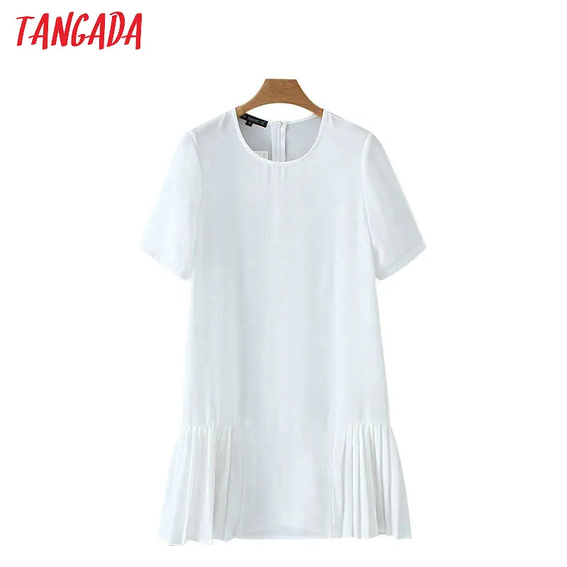 Tangada women summer pleated chiffon dress short sleeve casual ladies white short dress street wear dress XZH131
Tangada women summer pleated chiffon dress short sleeve casual ladies white short dress street wear dress XZH131