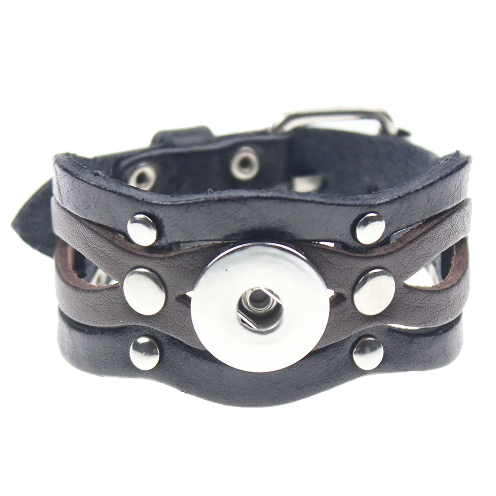 Snap Button Jewelry Genuine Leather Snap Bracelet Bangle Fit 18mm Snap Buttons Jewelry for Women Men Gift
Snap Button Jewelry Genuine Leather Snap Bracelet Bangle Fit 18mm Snap Buttons Jewelry for Women Men Gift