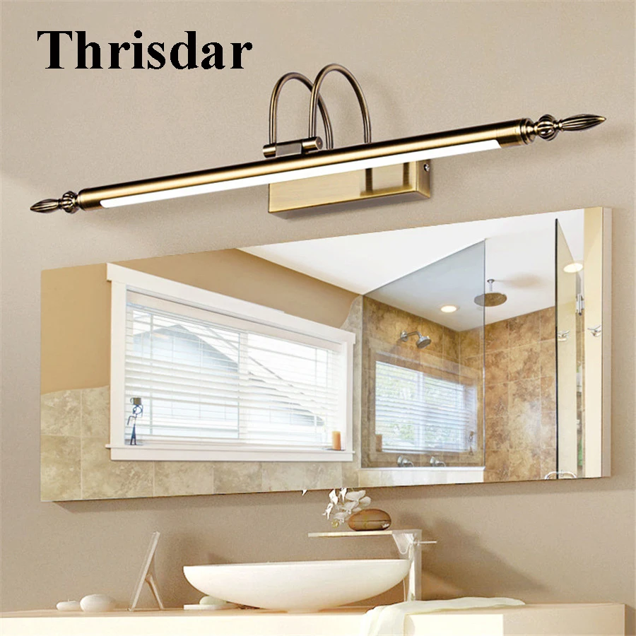 Thrisdar 56CM 9W American Acrylic Bathroom Mirror Wall Lamp Retro Bronze Cabinet Vanity Mirror lamp Bathroom Makeup Mirror Light
Thrisdar 56CM 9W American Acrylic Bathroom Mirror Wall Lamp Retro Bronze Cabinet Vanity Mirror lamp Bathroom Makeup Mirror Light