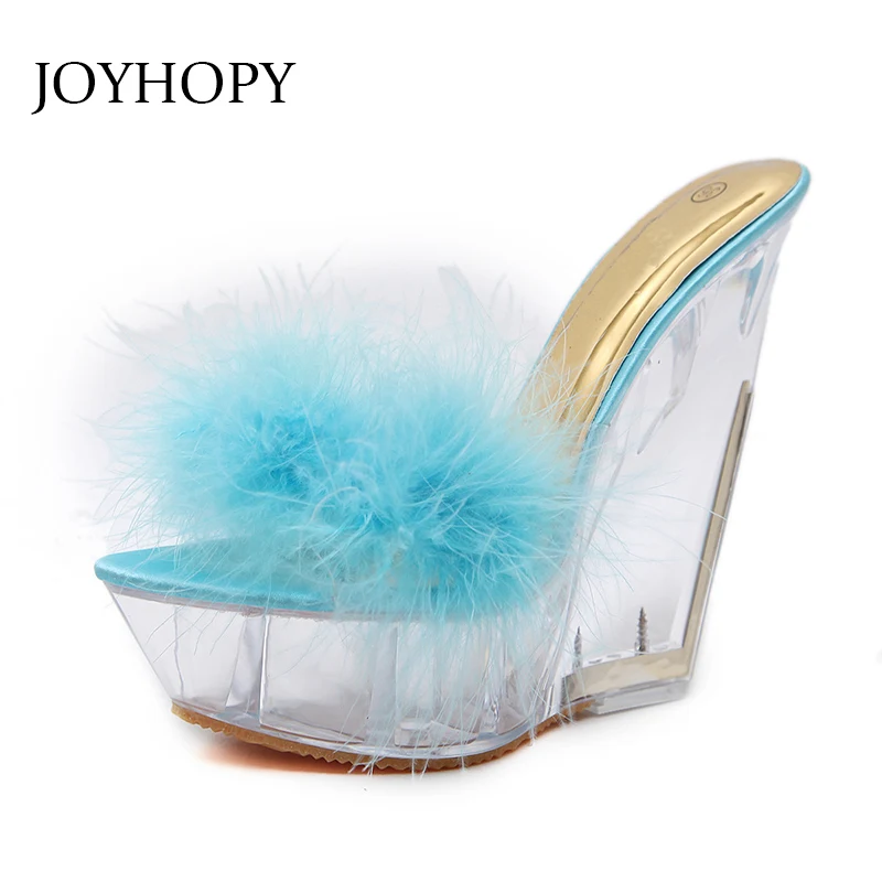 Fashion 14cm Wedges Platform Sandals Women Transparent PVC Peep Toe High Heels Shoes Female Feather Crystal Heel Slippers WS0002
Fashion 14cm Wedges Platform Sandals Women Transparent PVC Peep Toe High Heels Shoes Female Feather Crystal Heel Slippers WS0002