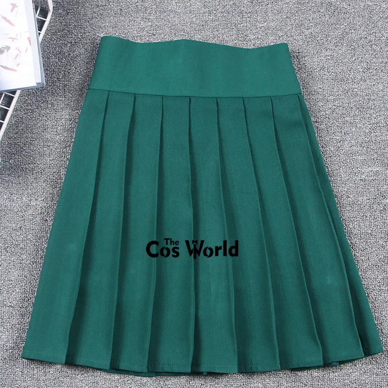 Damenmode High Waist Plissee Rock Schuluniform Karierter Rock elastischer Rock Cosplay Kostüm 37