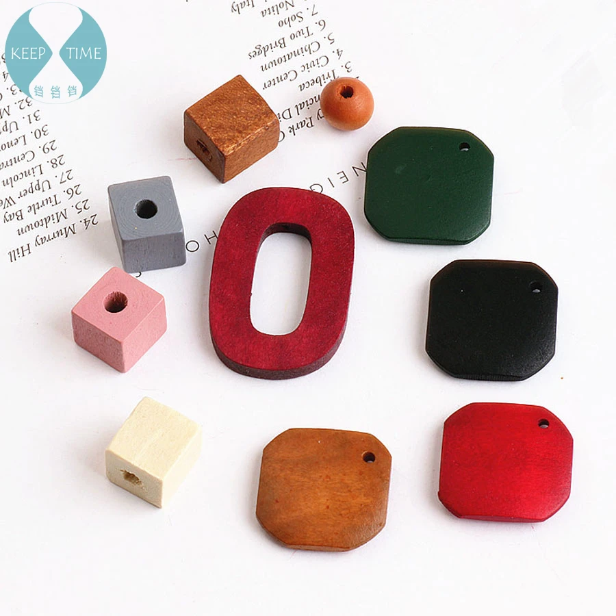 Ritoule DIY handmade jewelry accessories solid wood square cube beads earrings material pendant
Ritoule DIY handmade jewelry accessories solid wood square cube beads earrings material pendant