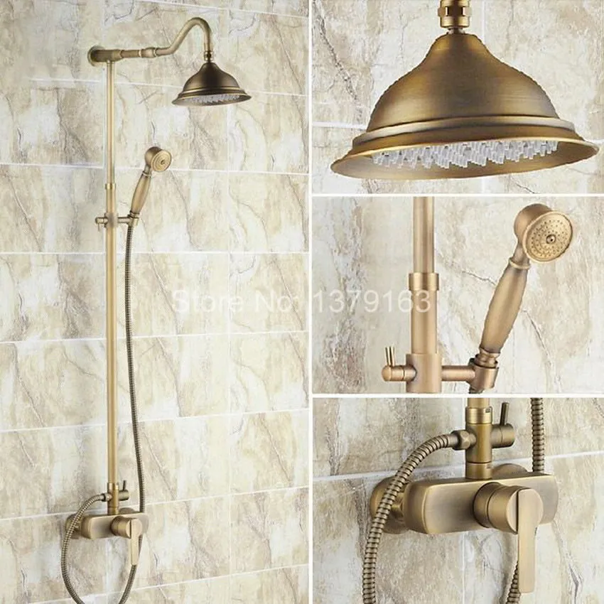 8.2 Inch Rain Shower Head Antique Brass Bathroom Wall Mount Rainfall Handshower Shower Faucet Set Single Lever Mixer Tap ars201
8.2 Inch Rain Shower Head Antique Brass Bathroom Wall Mount Rainfall Handshower Shower Faucet Set Single Lever Mixer Tap ars201