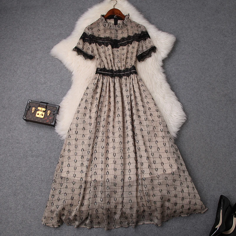 Runway 2019 new Superior quality Work Office Print Dress ladies women elegant Short sleeve dress Casual sexy Lace long dresses
Runway 2019 new Superior quality Work Office Print Dress ladies women elegant Short sleeve dress Casual sexy Lace long dresses