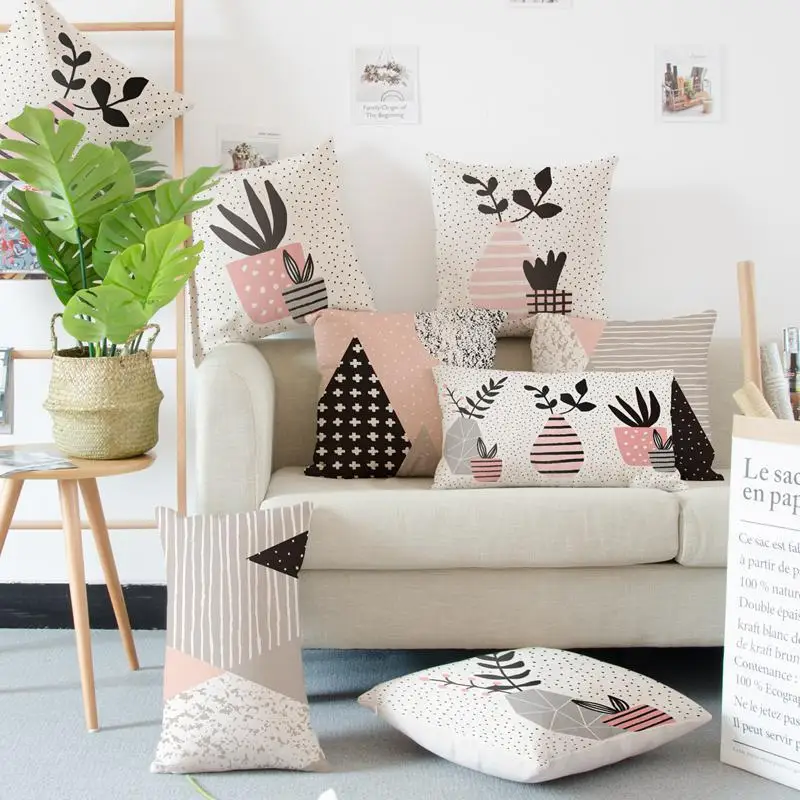 Home Decoration Nordic Style Tropical Plant Cushion Flower Pot Abstract Art Marble Triangle Geometric Pillow For Office Chair
Home Decoration Nordic Style Tropical Plant Cushion Flower Pot Abstract Art Marble Triangle Geometric Pillow For Office Chair