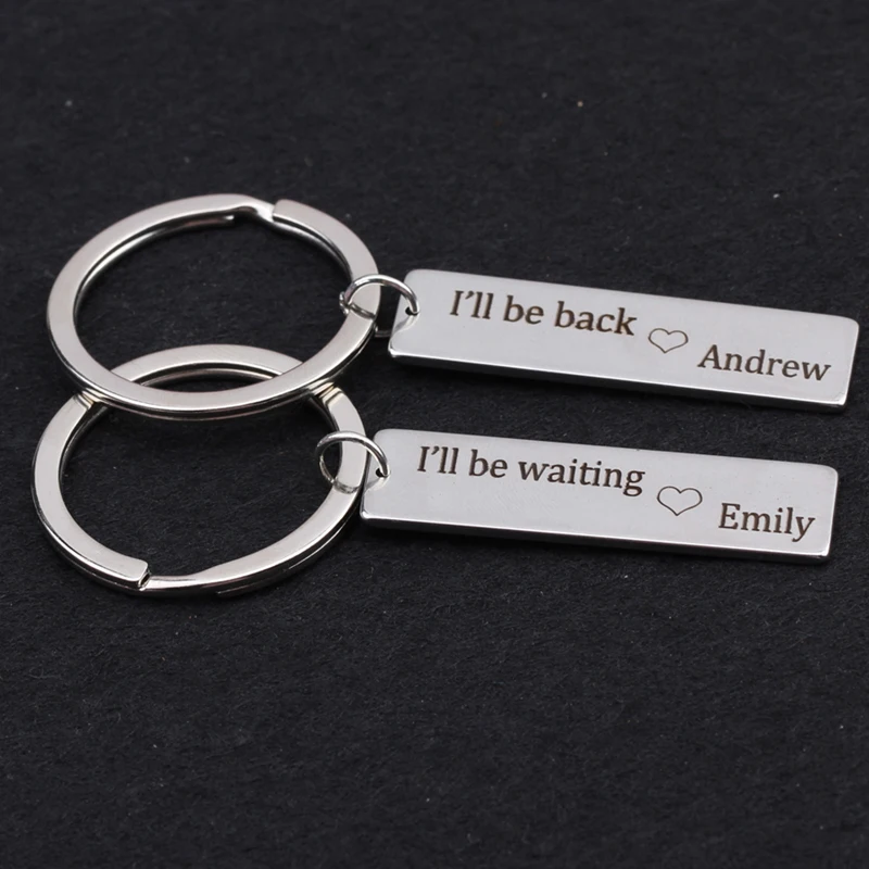 Best Wishes Leaving Gifts For Couple Lovers A Pair of Engraved Sliver Key Ring Bag Charm Car Keychain I Will Be Back Waiting
Best Wishes Leaving Gifts For Couple Lovers A Pair of Engraved Sliver Key Ring Bag Charm Car Keychain I Will Be Back Waiting