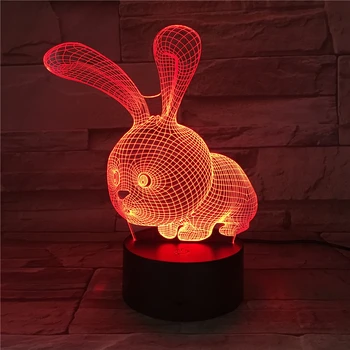 2018 Lovely Rabbit 3D Illusion Night Light USB 7 Color Flashing Gradient LED Acrylic Sleeping Lamp Children's Gift
2018 Lovely Rabbit 3D Illusion Night Light USB 7 Color Flashing Gradient LED Acrylic Sleeping Lamp Children's Gift