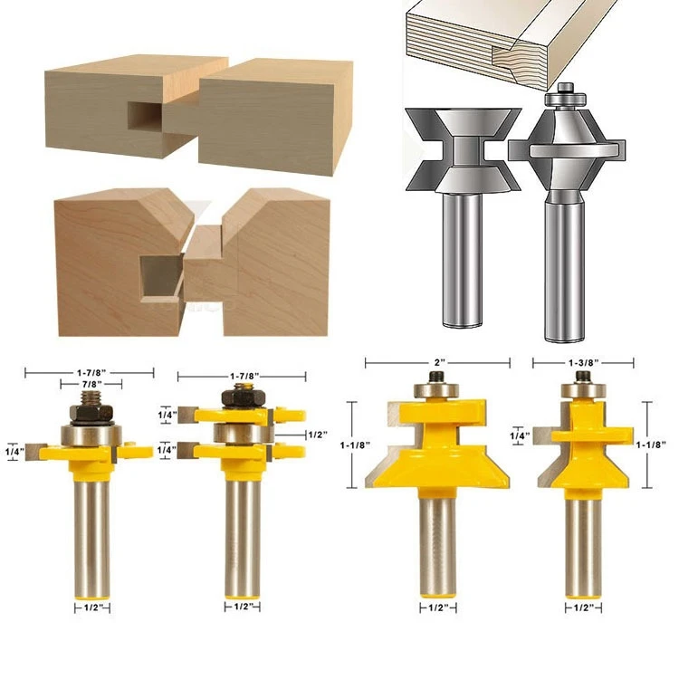 4 Bit Tongue & Groove and V-notch Router Bit Set - 1/2" Shank Line knife Woodworking cutter Tenon Cutter for Woodworking Tools
4 Bit Tongue & Groove and V-notch Router Bit Set - 1/2" Shank Line knife Woodworking cutter Tenon Cutter for Woodworking Tools