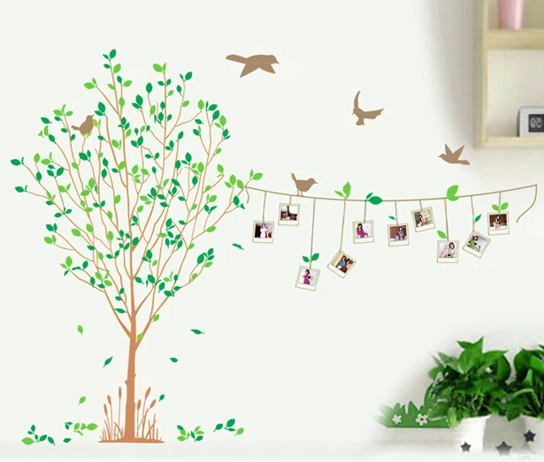 New Arrival Creative Chic Green Family Photo Frame Tree Bird Leaves Heart Mural Removable Wall Sticker Home Decor Room Decals
New Arrival Creative Chic Green Family Photo Frame Tree Bird Leaves Heart Mural Removable Wall Sticker Home Decor Room Decals