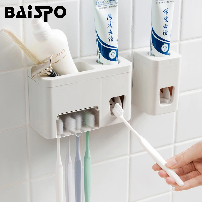 BAISPO Multifunctional Suction Automatic Toothpaste Dispenser Squeezer Plastic Toothbrush Holder Bathroom Accessories Products
BAISPO Multifunctional Suction Automatic Toothpaste Dispenser Squeezer Plastic Toothbrush Holder Bathroom Accessories Products