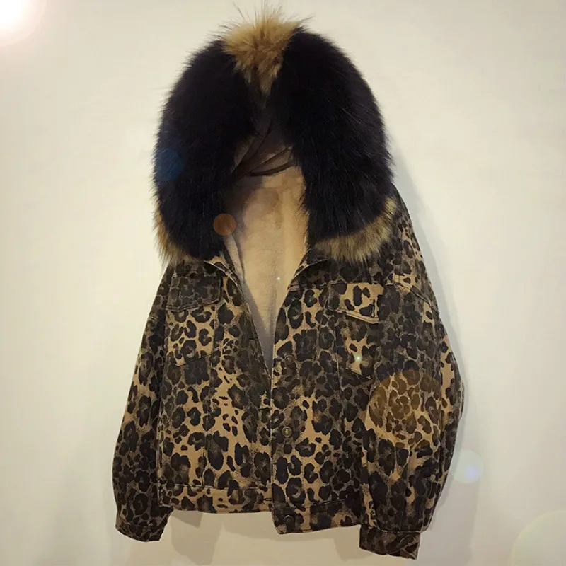 Women 2019 Lambs Wool Denim Jacket Female Leopard Thick Winter Cotton-padded Coat
Women 2019 Lambs Wool Denim Jacket Female Leopard Thick Winter Cotton-padded Coat