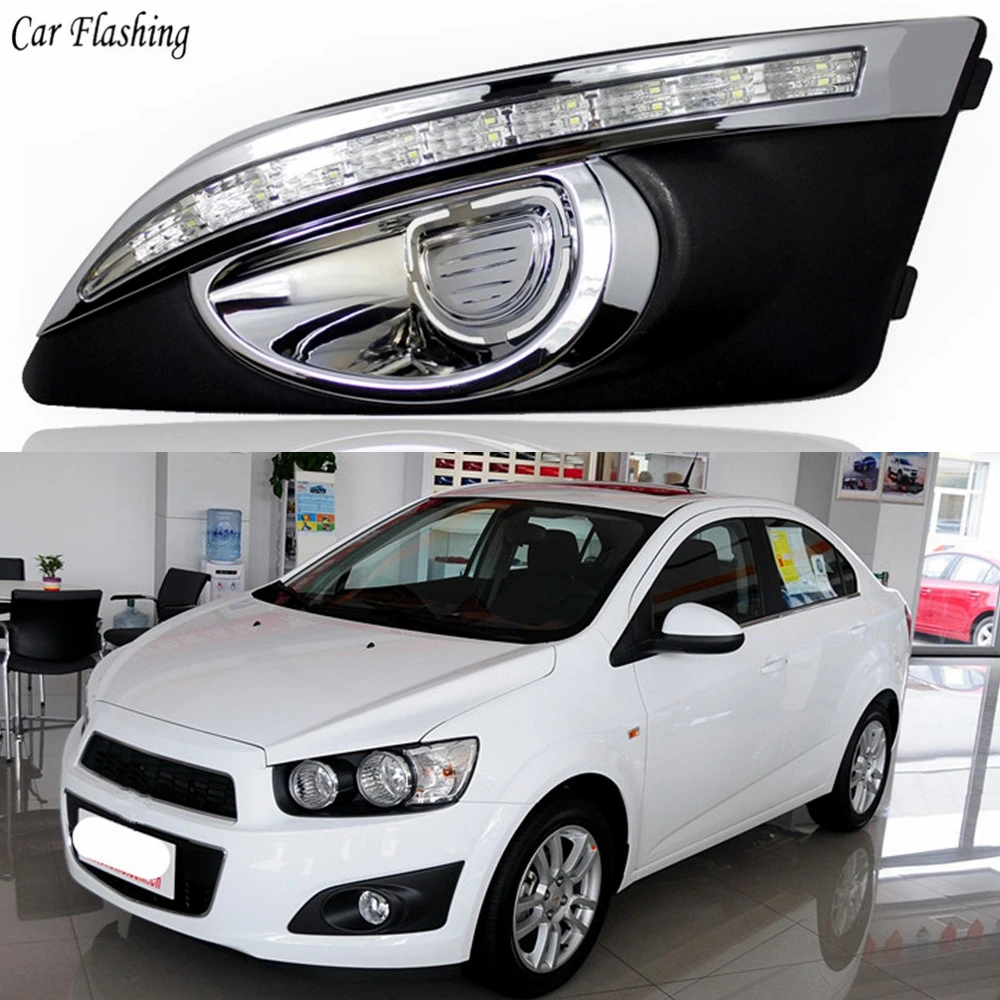 Car flashing 1Pair LED DRL Daytime Running Lights Daylight With Turn Signal lamp For Chevrolet Chevy AVEO Sonic 2011 2012 2013
Car flashing 1Pair LED DRL Daytime Running Lights Daylight With Turn Signal lamp For Chevrolet Chevy AVEO Sonic 2011 2012 2013