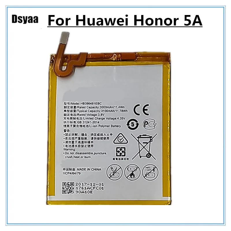 Battery HB396481EBC Real Capacity 3000mAh Battery for Huawei Honor 5A 5X Y6 II Y6II G7 PLUS G8 G8X
Battery HB396481EBC Real Capacity 3000mAh Battery for Huawei Honor 5A 5X Y6 II Y6II G7 PLUS G8 G8X