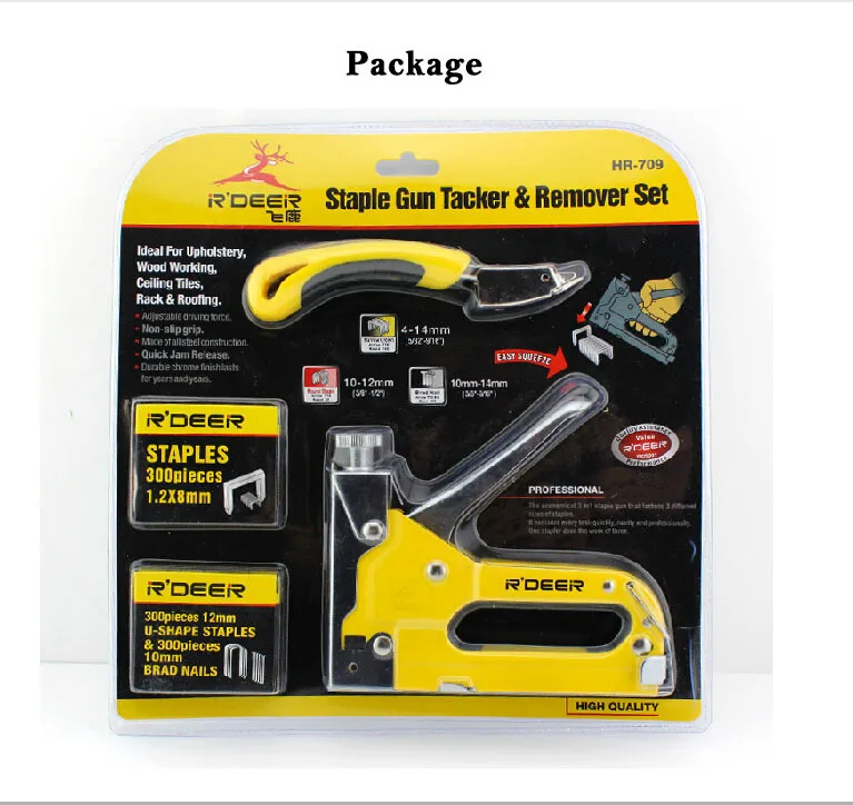R𧷮R Brand 4 in 1 Staple Tacker Gun 600 Staples Nail Tacks & remover Set for DIY Upholstery | Инструменты