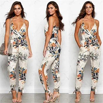 Plus Size Sexy Deep V Neck Strap Sleeveless Off Shoulder Jumpsuit Summer New Women Clothes Casual Slim Lace Up Print Long Romper
Plus Size Sexy Deep V Neck Strap Sleeveless Off Shoulder Jumpsuit Summer New Women Clothes Casual Slim Lace Up Print Long Romper