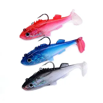 1 Pcs Lead Fishing Lures With T Tail Soft Fish Single Hook Baits artificial bait jig wobbler rubber 7.6cm 15.7g Swimbait lure
1 Pcs Lead Fishing Lures With T Tail Soft Fish Single Hook Baits artificial bait jig wobbler rubber 7.6cm 15.7g Swimbait lure