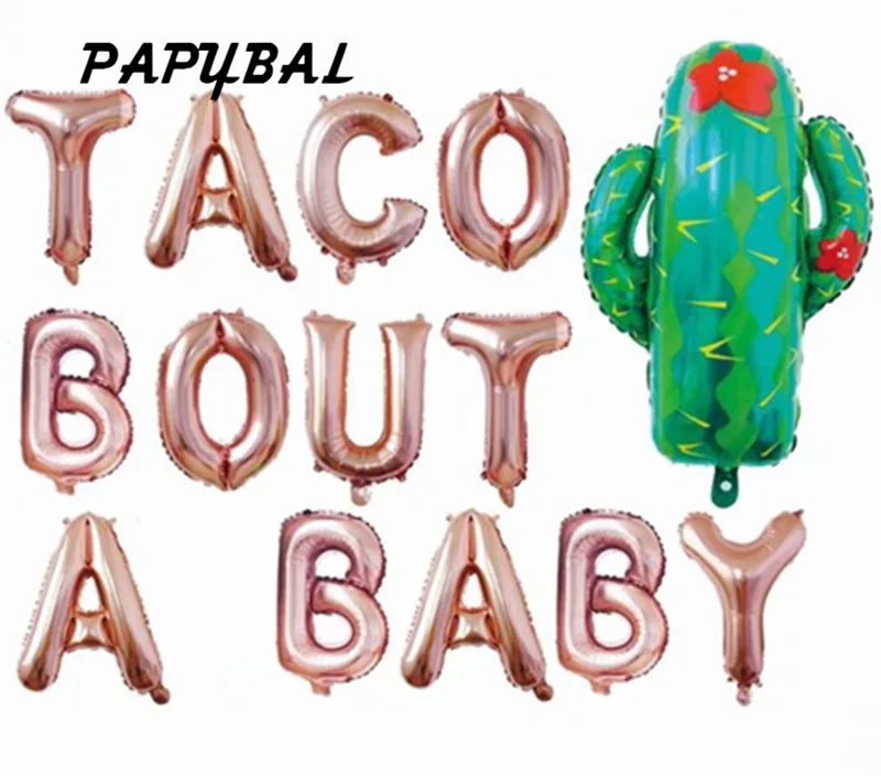 14pcs/lot 16 inch Rose gold TACO BOUT A BABY Foil Balloons Fiesta Theme Baby Shower Baby Announcement party Decorations
14pcs/lot 16 inch Rose gold TACO BOUT A BABY Foil Balloons Fiesta Theme Baby Shower Baby Announcement party Decorations