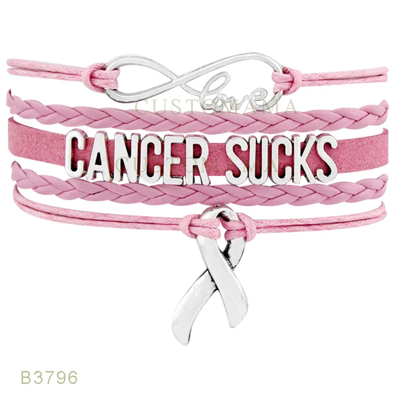 Custom- Infinity Love Cancer Sucks Awareness Ribbon Charm Bracelets For Women Men Pink Suede Leather Wrap Bracelets
Custom- Infinity Love Cancer Sucks Awareness Ribbon Charm Bracelets For Women Men Pink Suede Leather Wrap Bracelets