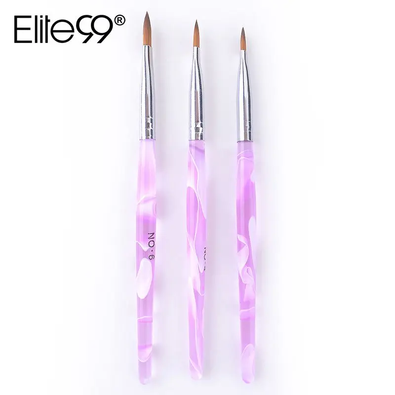 Elite99 3Pieces Three Size High Quality Professional Acrylic Liquid Nail Art Pen Brush For UV Gel Powder Design | Красота и здоровье