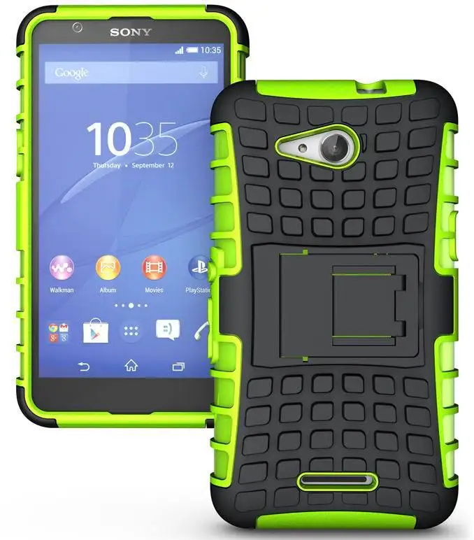Dual Layer Hybrid Hard Cover ShockProof Rugged Silicone Armor Case For Sony Xperia E4G Phone Case with Stand Holder
Dual Layer Hybrid Hard Cover ShockProof Rugged Silicone Armor Case For Sony Xperia E4G Phone Case with Stand Holder