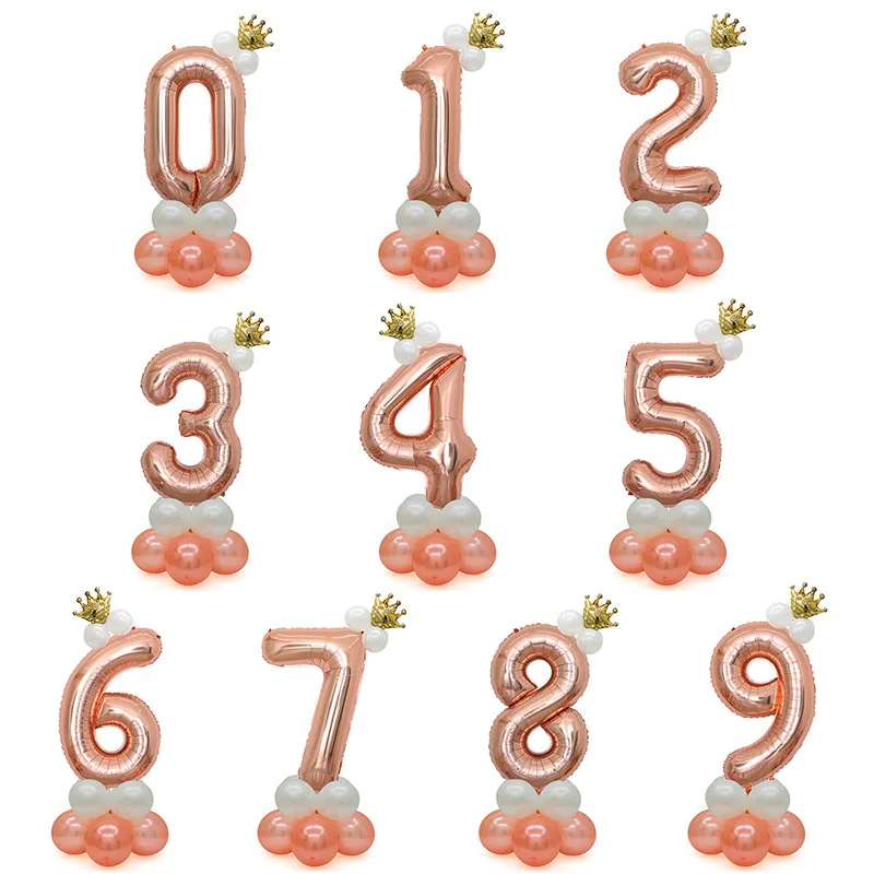 13pcs/set Gold Crown Balloons Rose Gold Number Ballons Column 1st Birthday Decorations Kids Figure Foil Baloon Party Supplies
13pcs/set Gold Crown Balloons Rose Gold Number Ballons Column 1st Birthday Decorations Kids Figure Foil Baloon Party Supplies