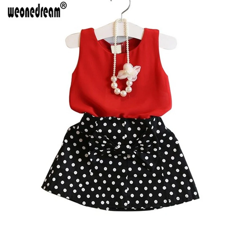 New 2017 Summer Girls Clothing Sets Chiffon Polka Pot Sleeveless Baby Girls Princess Kids Clothes 2-7T Red Vest +Skirt Suits
New 2017 Summer Girls Clothing Sets Chiffon Polka Pot Sleeveless Baby Girls Princess Kids Clothes 2-7T Red Vest +Skirt Suits