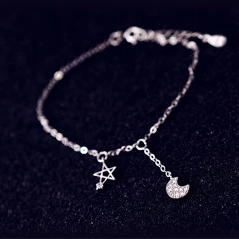 XIYANIKE 925 Sterling Silver Sweet Inlaid Rhinestone Zircon Star Moon Fashion Bracelet Statement Jewelry For Women Gifts VBS4144
XIYANIKE 925 Sterling Silver Sweet Inlaid Rhinestone Zircon Star Moon Fashion Bracelet Statement Jewelry For Women Gifts VBS4144
