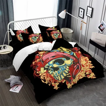 Golden Red Skull Print Bedding Set Designer Duvet Cover Set Twin Full King Queen Bed Cover Pillowcase White Black Home Textile
Golden Red Skull Print Bedding Set Designer Duvet Cover Set Twin Full King Queen Bed Cover Pillowcase White Black Home Textile
