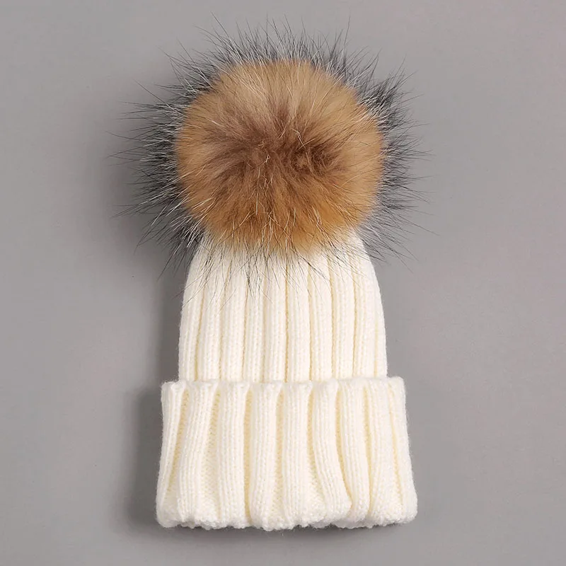 baby caps fur pompom 2