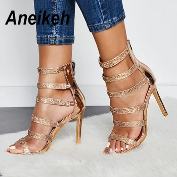 Aneikeh Sexy Bling Crystal Gladiator Sandals Rhinestone Women's Shoes Open Toe Stiletto High Heels Ladies Party Zipper Sandals
Aneikeh Sexy Bling Crystal Gladiator Sandals Rhinestone Women's Shoes Open Toe Stiletto High Heels Ladies Party Zipper Sandals