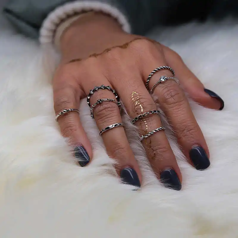 8Pcs Bohemian Stone Statement Ring Set Punk Retro Silver Color Rings For Women Ring anillos anillos mujer RR1226
8Pcs Bohemian Stone Statement Ring Set Punk Retro Silver Color Rings For Women Ring anillos anillos mujer RR1226