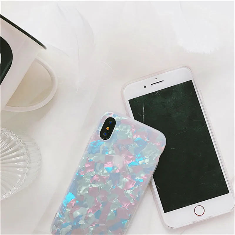 LUDI Half-transparent Glitter Conch Shell Phone Case For iphone 6S Case For iphone X 6 7 8 Plus Phone Bag Lovely Funny Coque 3