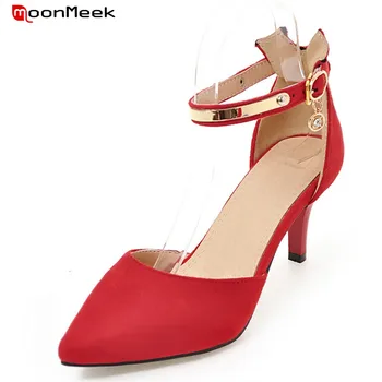 MoonMeek spring summer new arrive high heels pointed toe with buckle sexy flock thin heel women pumps wedding party shoes
MoonMeek spring summer new arrive high heels pointed toe with buckle sexy flock thin heel women pumps wedding party shoes