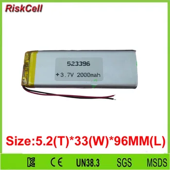 Free shipping 100pcs/lot 3.7V 2000mAh Polymer rechargeable Li battery For PDA GPS DVD Tablet PC 523396
Free shipping 100pcs/lot 3.7V 2000mAh Polymer rechargeable Li battery For PDA GPS DVD Tablet PC 523396