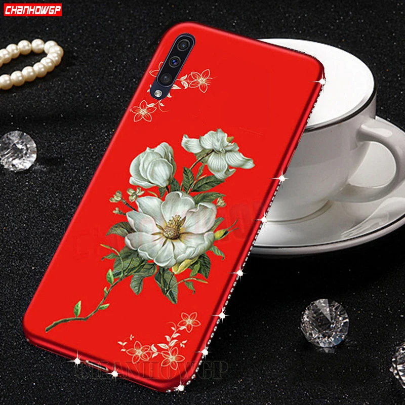 3D Цветочный чехол с бриллиантами для Samsung Galaxy A70 A50 A40 A30 A20 A10 телефона SM A305 мягкий из