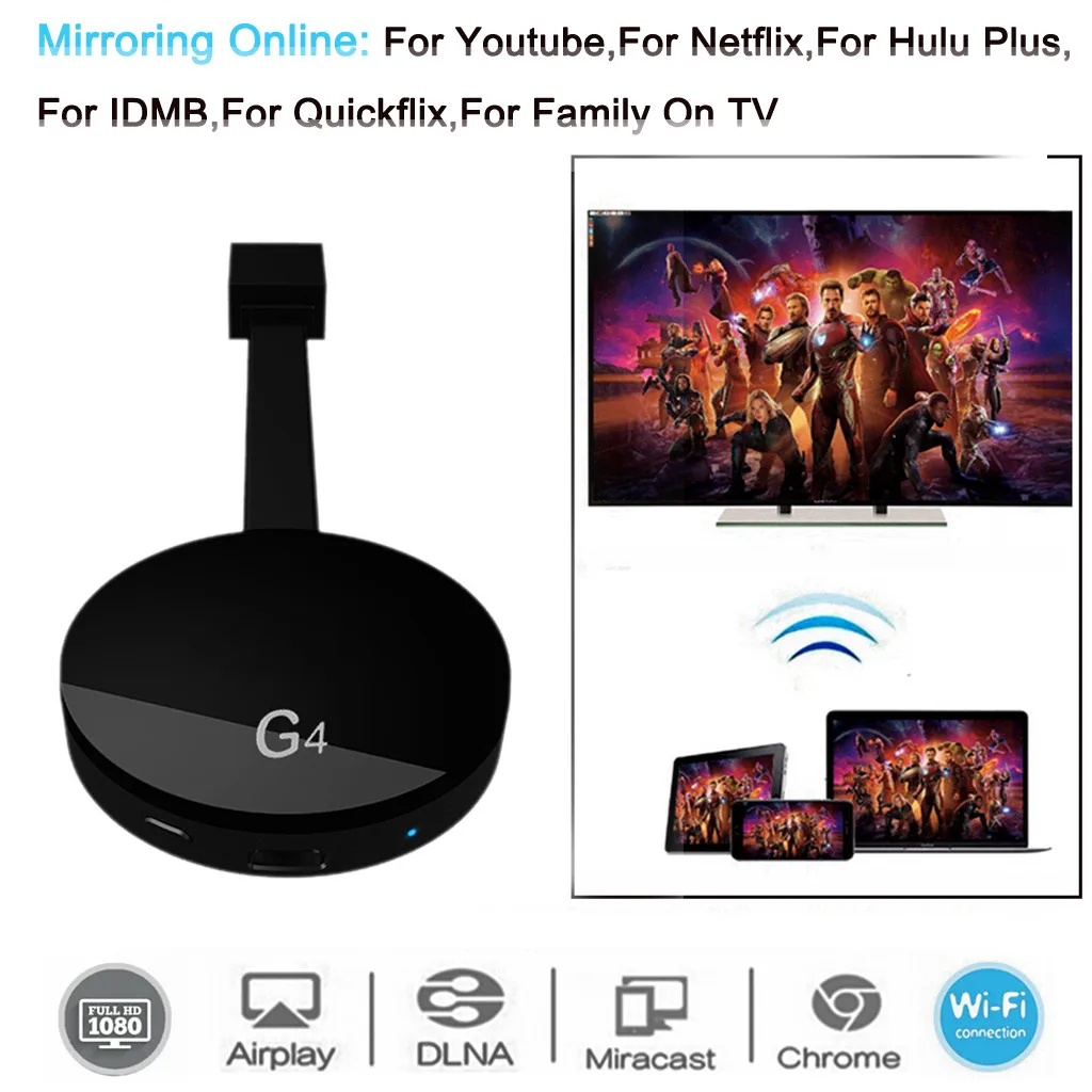 for Google Chromecast 2/3/2018 Android Netflix YouTube Cromecast Miracast WiFi HDMI Dongle Receiver Mirascreen G4 Media Streamer
for Google Chromecast 2/3/2018 Android Netflix YouTube Cromecast Miracast WiFi HDMI Dongle Receiver Mirascreen G4 Media Streamer