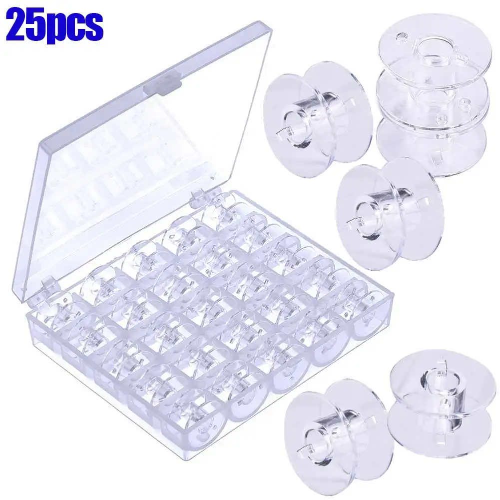 25Pcs Empty Bobbins Sewing Machine Spools Clear Plastic with Case Storage Box for Brother Janome Singer Elna LBShippin
25Pcs Empty Bobbins Sewing Machine Spools Clear Plastic with Case Storage Box for Brother Janome Singer Elna LBShippin