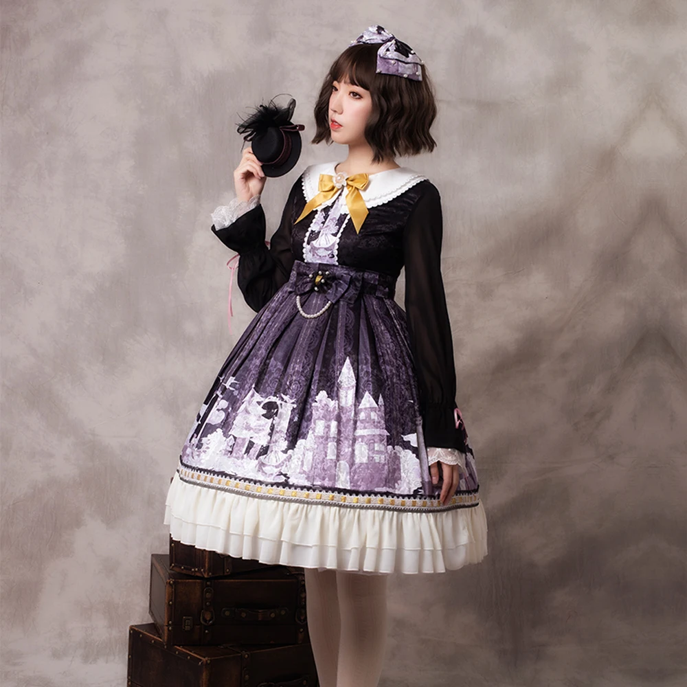 Gothic Dresses Lolita Snow Girl Long Sleeve OP Dress Lolita Dark Printed Retro Princess Skirt Black Lolita Dress
Gothic Dresses Lolita Snow Girl Long Sleeve OP Dress Lolita Dark Printed Retro Princess Skirt Black Lolita Dress
