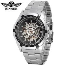 Winner Men Mechanical Wristwatches New Top Quality Skeleton Automatic Stainless Steel Bracelet Fashion Wristwatch Color Black
Winner Men Mechanical Wristwatches New Top Quality Skeleton Automatic Stainless Steel Bracelet Fashion Wristwatch Color Black