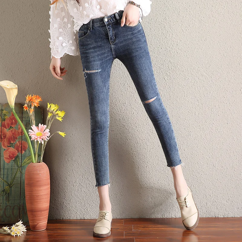 CTRLCITY Autumn style white hole ripped jeans Women jeggings cool denim high waist pants capris Female skinny black casual jeans
CTRLCITY Autumn style white hole ripped jeans Women jeggings cool denim high waist pants capris Female skinny black casual jeans