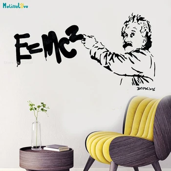 Einstein Theory of Relativity Banksy Style E=MC2 Bedroom Living Room Decor Home Decal Removable Vinyl Art Wall Sticker B151
Einstein Theory of Relativity Banksy Style E=MC2 Bedroom Living Room Decor Home Decal Removable Vinyl Art Wall Sticker B151
