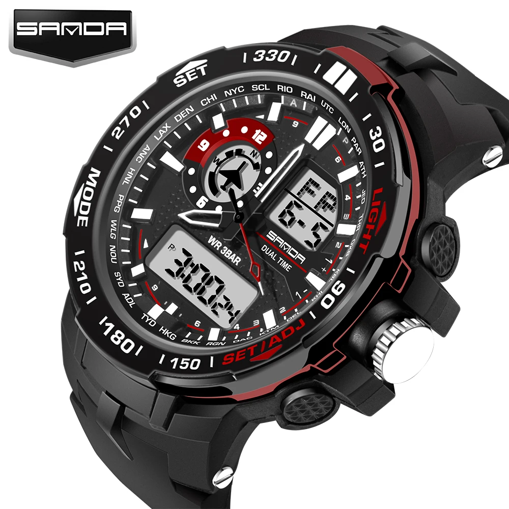 Fashion Sport Super Cool Men's Quartz Digital Watch Men Sports Watches SANDA Luxury Brand LED Military Waterproof Wristwatches
Fashion Sport Super Cool Men's Quartz Digital Watch Men Sports Watches SANDA Luxury Brand LED Military Waterproof Wristwatches