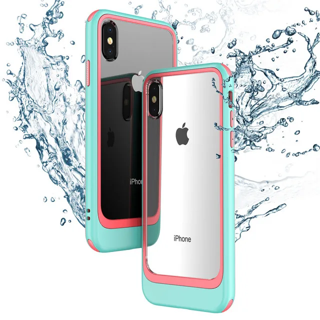 Двойной Цветной чехол для iPhone 7 8 Plus XR XS Max модный прозрачный акриловый мягкий X