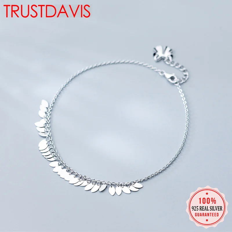 Trustdavis 2019 100% 925 Sterling Silver Jewelry Oval Leaves Tassel S925 Anklet Birthday For Women Silver 925 Jewelry DA236
Trustdavis 2019 100% 925 Sterling Silver Jewelry Oval Leaves Tassel S925 Anklet Birthday For Women Silver 925 Jewelry DA236