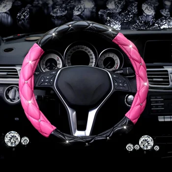 GLCC Car Steering Wheel Cover Leather Universal Auto Protector Cute Cartoon with Diamond Skidproof Case Women Ladies Decoration
GLCC Car Steering Wheel Cover Leather Universal Auto Protector Cute Cartoon with Diamond Skidproof Case Women Ladies Decoration