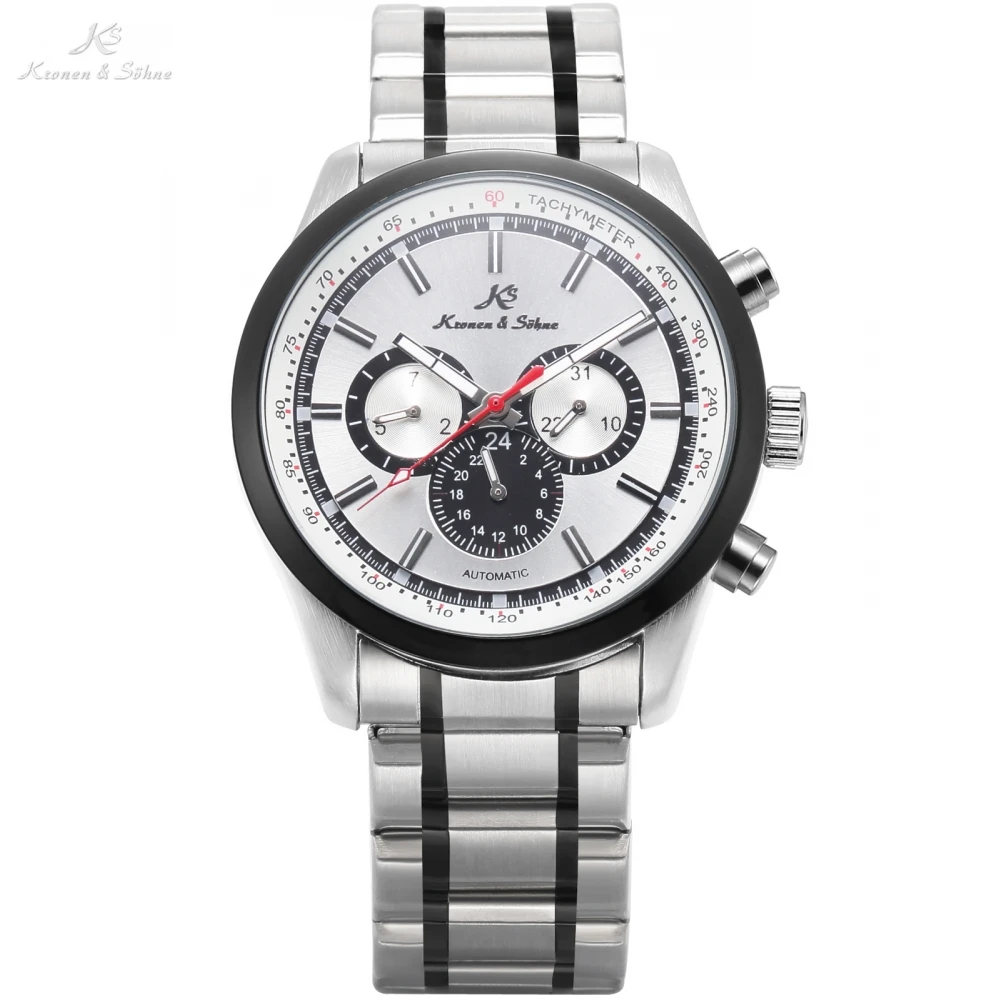 KS Brand Automatic Date Day 3 Dashboard Style White Silver Tone Strap Band Mechanical Watch Mens Gents Sport Timepieces / KS308
KS Brand Automatic Date Day 3 Dashboard Style White Silver Tone Strap Band Mechanical Watch Mens Gents Sport Timepieces / KS308