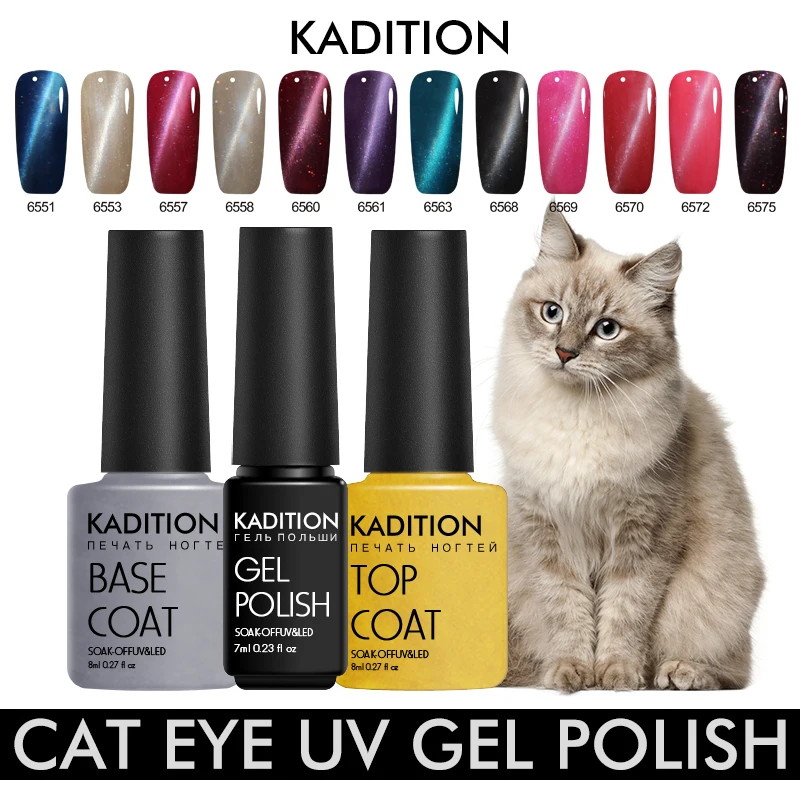 KADITION 7ml Magnetic 3D Cat Eyes Gel UV LED Nail Polish Soak Off Top Base Coat Lucky Gel Varnish Long Lasting Gel Lacquer
KADITION 7ml Magnetic 3D Cat Eyes Gel UV LED Nail Polish Soak Off Top Base Coat Lucky Gel Varnish Long Lasting Gel Lacquer