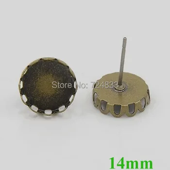 Blank Earrings Bases 14mm Round Hollow Bezel Tray Cabochons Stud Earrings Post Settings Findings Antique Bronze tone Wholesale
Blank Earrings Bases 14mm Round Hollow Bezel Tray Cabochons Stud Earrings Post Settings Findings Antique Bronze tone Wholesale